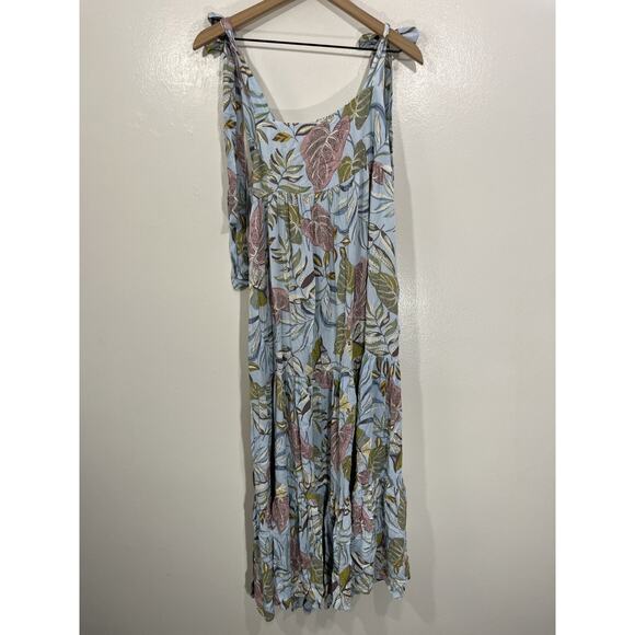 Whimsical Boho Flowy Cottage Romance Floral Maxi Dress M Resort Maximalist Beach - Picture 1 of 14